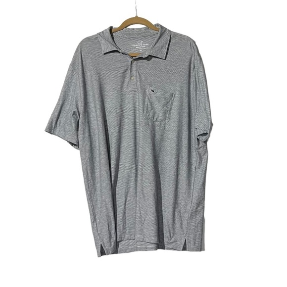 Vineyard Vines Edgartown Polo Blue and White Striped Size XL Preppy Coastal - Picture 1 of 4
